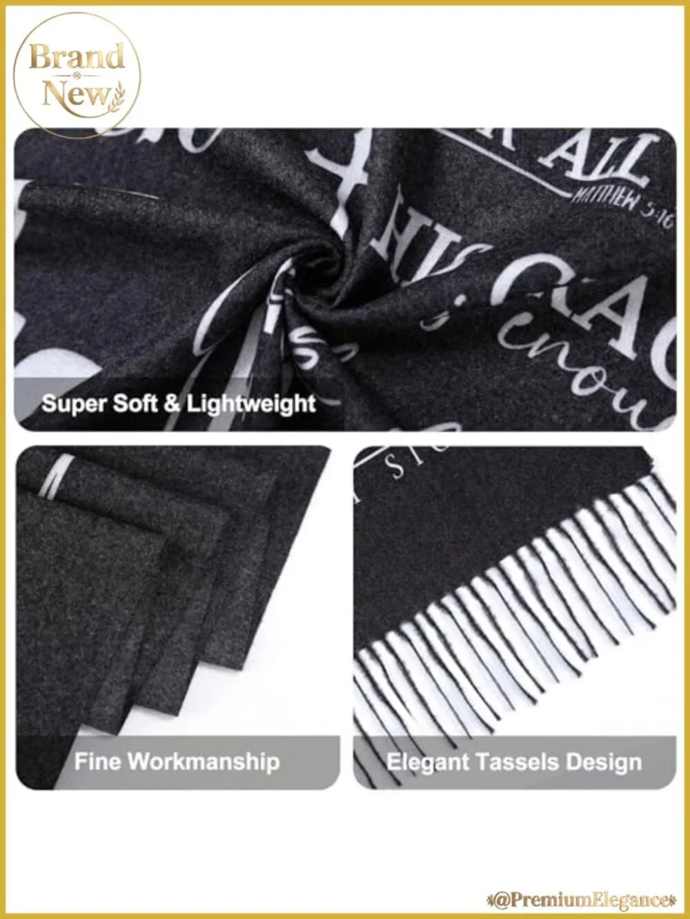Cashmere Blend Prayer Shawl Wrap Pashmina Christian Gift